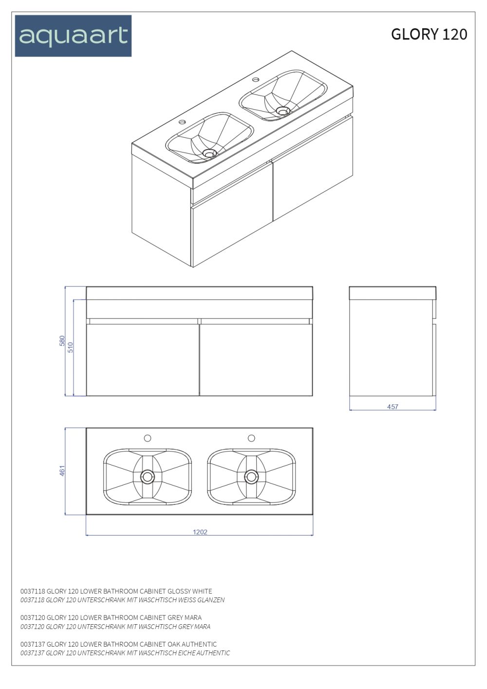 GLORY 120 DONJI KUPAONSKI ORMARIĆ BODEGA - Slika 2