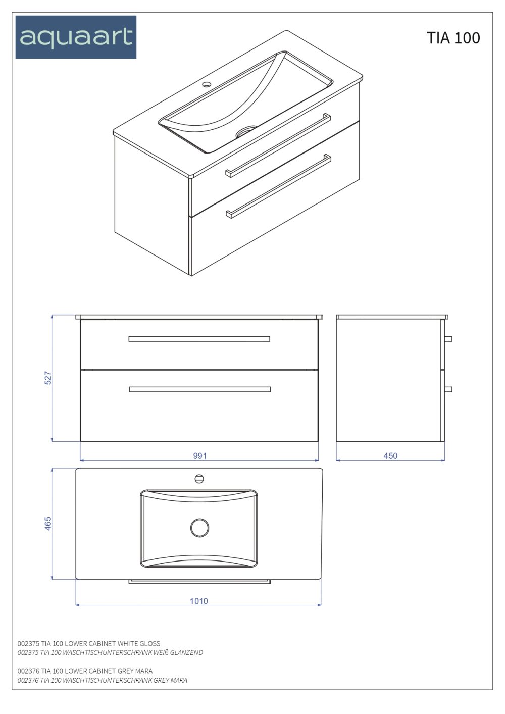 TIA 100 DONJI KUPAONSKI ORMARIĆ BIJELI SJAJ - Slika 6