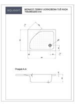 MONACO 7090KV UGRADBENA TUŠ KADA 700x900 mm - Slika 2