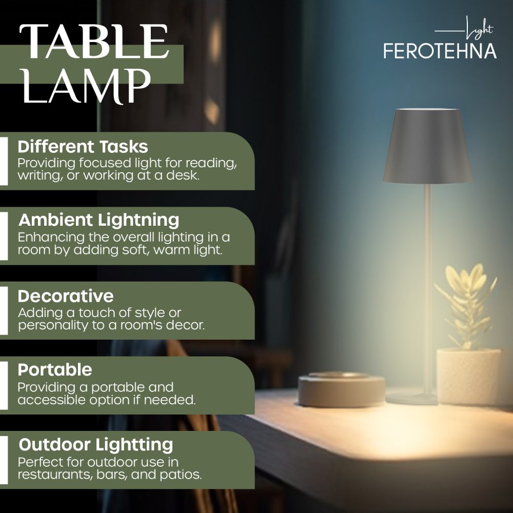 LED STOLNA PUNJIVA SVJETILJKA GEMA 3W 2700/3500/4000K 300 lm IP54 GREY - Slika 2