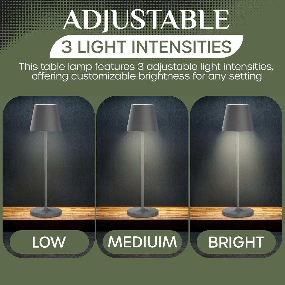 LED STOLNA PUNJIVA SVJETILJKA GEMA 3W 2700/3500/4000K 300 lm IP54 GREY - Slika 5