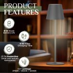 LED STOLNA PUNJIVA SVJETILJKA GEMA 3W 2700/3500/4000K 300 lm IP54 GREY - Slika 6