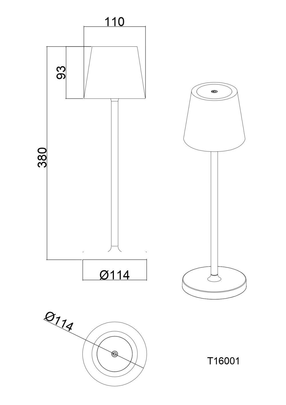 LED STOLNA PUNJIVA SVJETILJKA GEMA 3W 2700/3500/4000K 300 lm IP54 WHITE - Slika 2