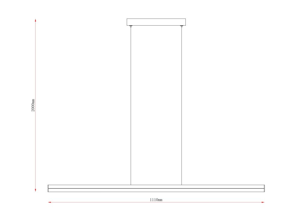 LED VISEĆA SVJETILJKA NOVA 1100x2000 30W 1861 LM 3000-6000K IP20 BRUSHED GOLD - Slika 2