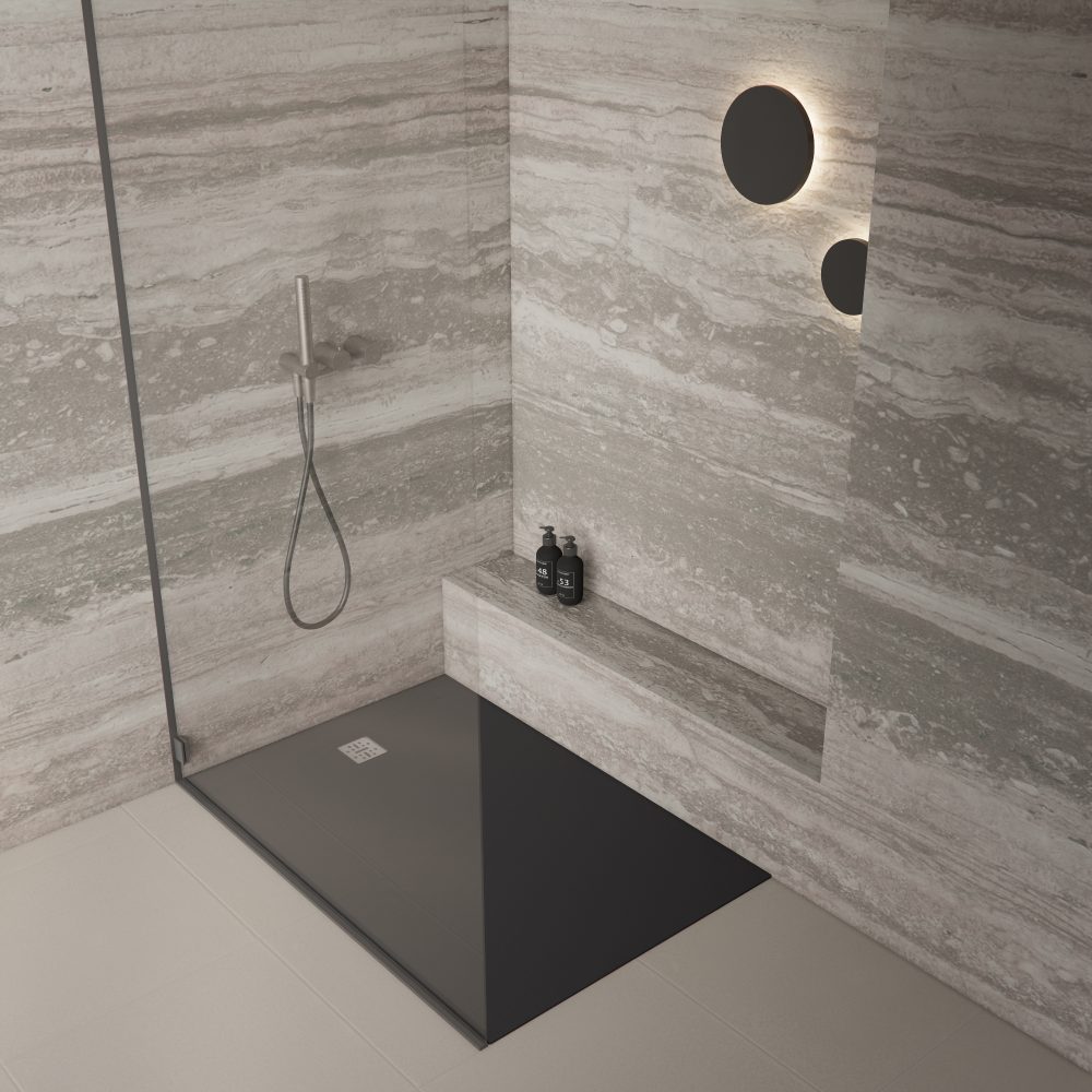 BOLD S CRNA 80100 MINERALSOLID TUŠ KADA 800x1000x30 mm - Slika 2