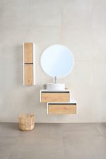 VITAL 65 DONJI KUPAONSKI ORMARIĆ BIJELI SJAJ / HRAST - Slika 3