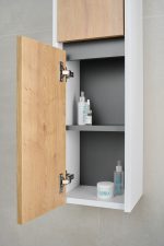 VITAL 100 BOČNI KUPAONSKI ORMARIĆ BIJELI SJAJ / HRAST - Slika 2