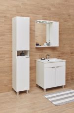 ANA 70 GORNJI KUPAONSKI ORMARIĆ SA RASVJETOM BIJELI SJAJ - Slika 2