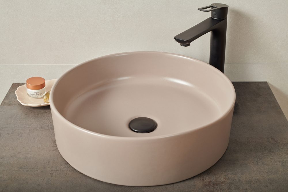 DESTINY NADGRADNI KERAMIČKI UMIVAONIK TAUPE D420x120 mm - Slika 3