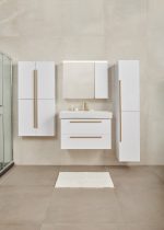 SHARP 60 GORNJI KUPAONSKI ORMARIĆ BIJELI SJAJ - Slika 3