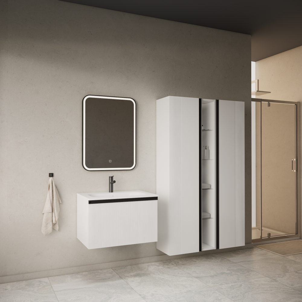 MIRAGE 70 DONJI KUPAONSKI ORMARIĆ BIJELI MAT CRNA RUČKICA - Slika 3