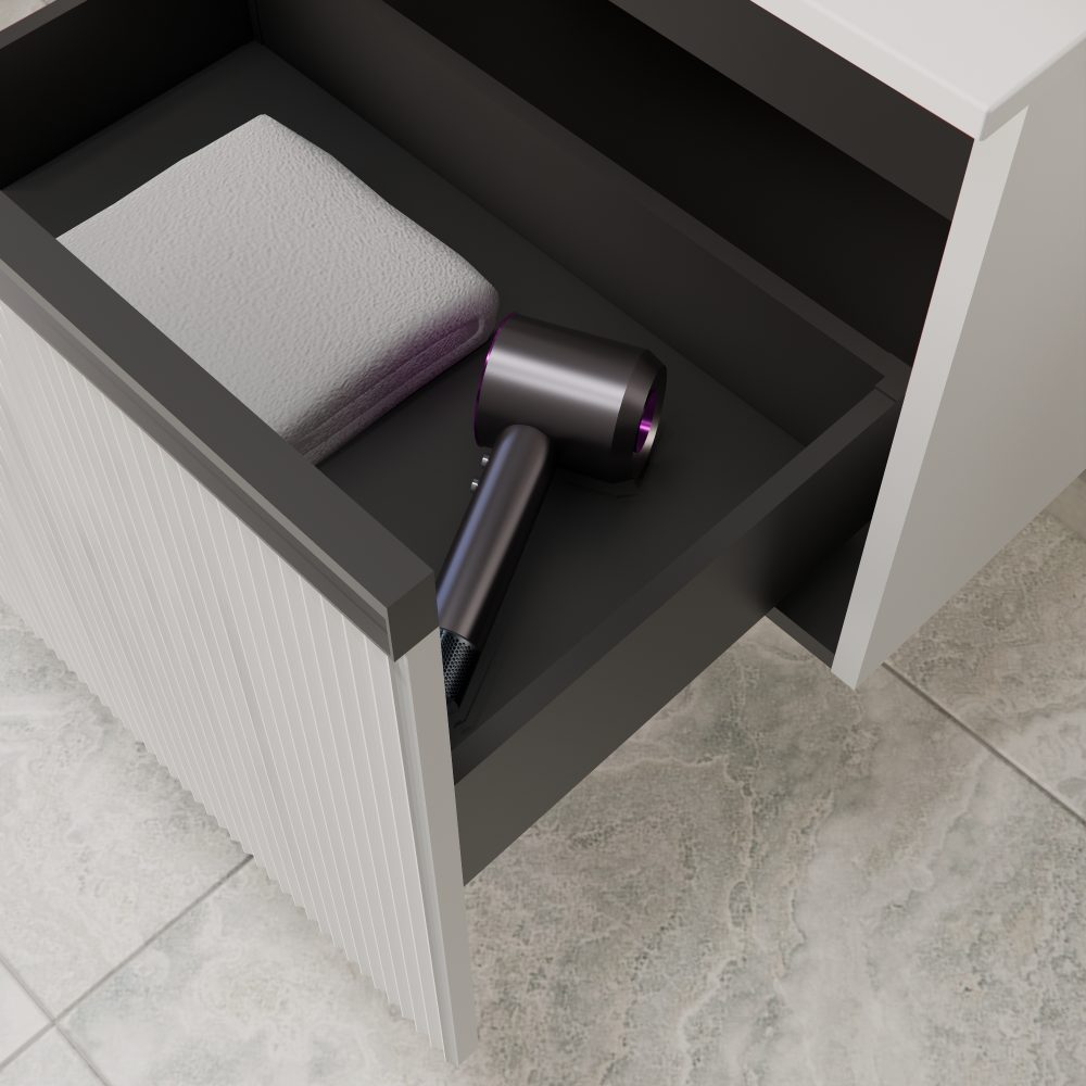 MIRAGE 70 DONJI KUPAONSKI ORMARIĆ BIJELI MAT CRNA RUČKICA - Slika 5