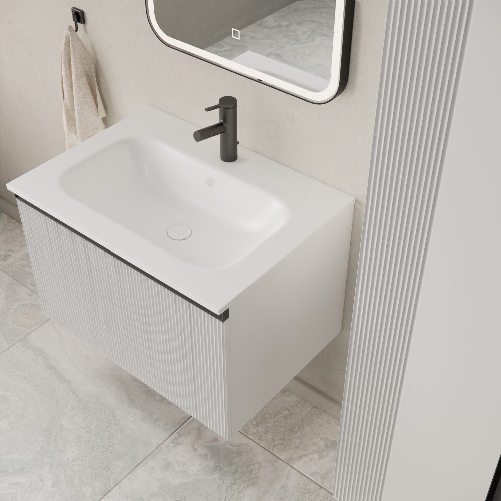 MIRAGE 70 DONJI KUPAONSKI ORMARIĆ BIJELI MAT CRNA RUČKICA - Slika 6