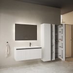 MIRAGE 100 DONJI KUPAONSKI ORMARIĆ BIJELI MAT CRNA RUČKICA - Slika 4