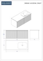 MIRAGE 120 DONJI KUPAONSKI ORMARIĆ DESNI BIJELI MAT CRNA RUČKICA - Slika 8