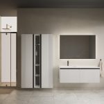 MIRAGE 120 DONJI KUPAONSKI ORMARIĆ LIJEVI BIJELI MAT CRNA RUČKICA - Slika 2