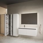 MIRAGE 120 DONJI KUPAONSKI ORMARIĆ LIJEVI BIJELI MAT CRNA RUČKICA - Slika 4