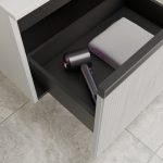 MIRAGE 120 DONJI KUPAONSKI ORMARIĆ LIJEVI BIJELI MAT CRNA RUČKICA - Slika 5