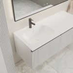 MIRAGE 120 DONJI KUPAONSKI ORMARIĆ LIJEVI BIJELI MAT CRNA RUČKICA - Slika 6