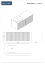 MIRAGE 120 DONJI KUPAONSKI ORMARIĆ LIJEVI BIJELI MAT CRNA RUČKICA - Slika 7