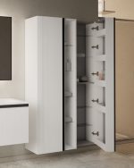 MIRAGE 170 BOČNI PREKLOPNI KUPAONSKI ORMARIĆ BIJELI MAT CRNA RUČKICA - Slika 3