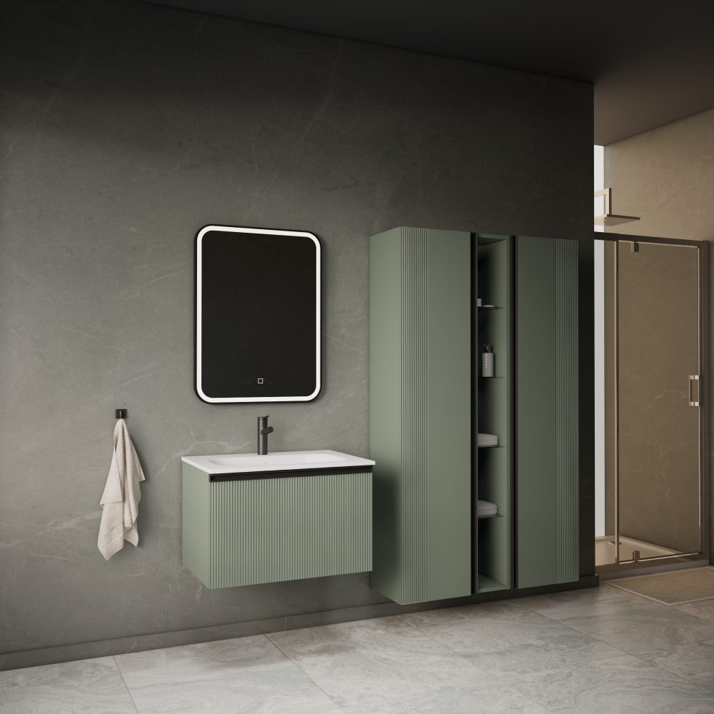 MIRAGE 80 DONJI KUPAONSKI ORMARIĆ ZELENA MAT CRNA RUČKICA - Slika 3