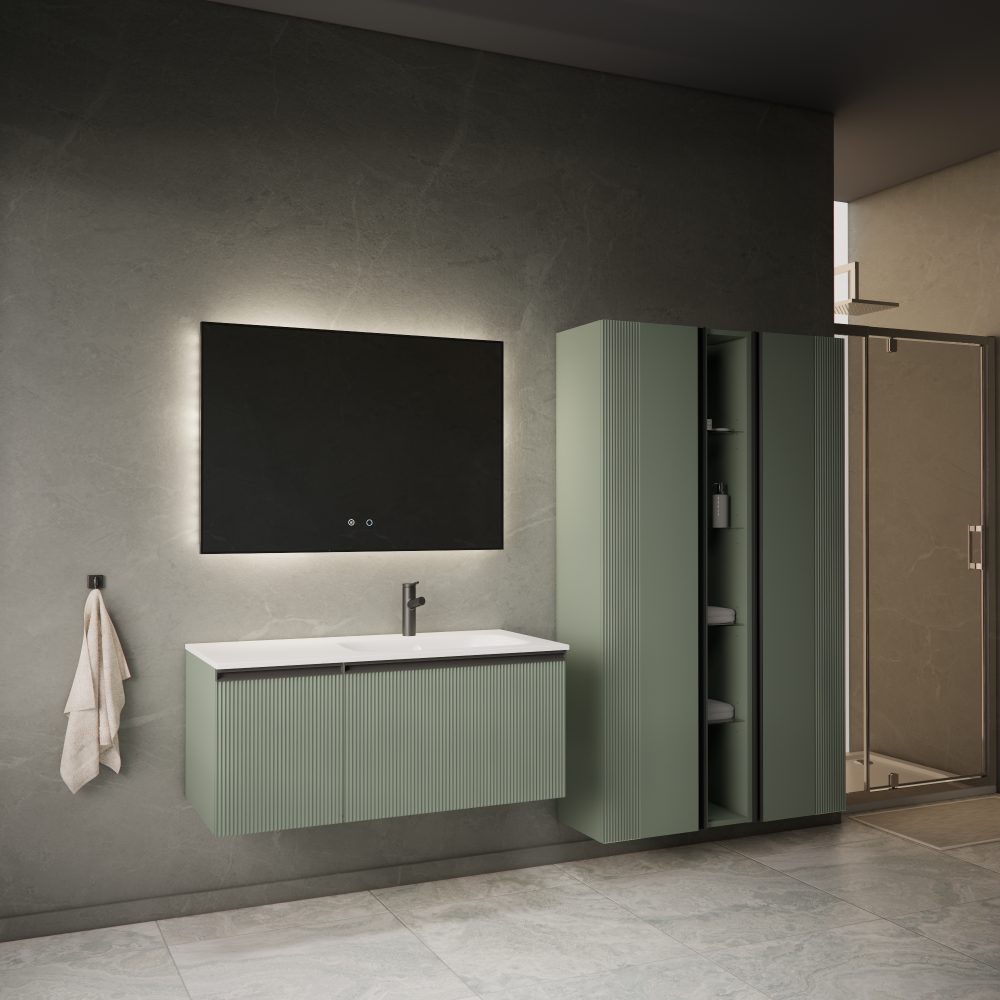 MIRAGE 100 DONJI KUPAONSKI ORMARIĆ ZELENA MAT CRNA RUČKICA - Slika 3