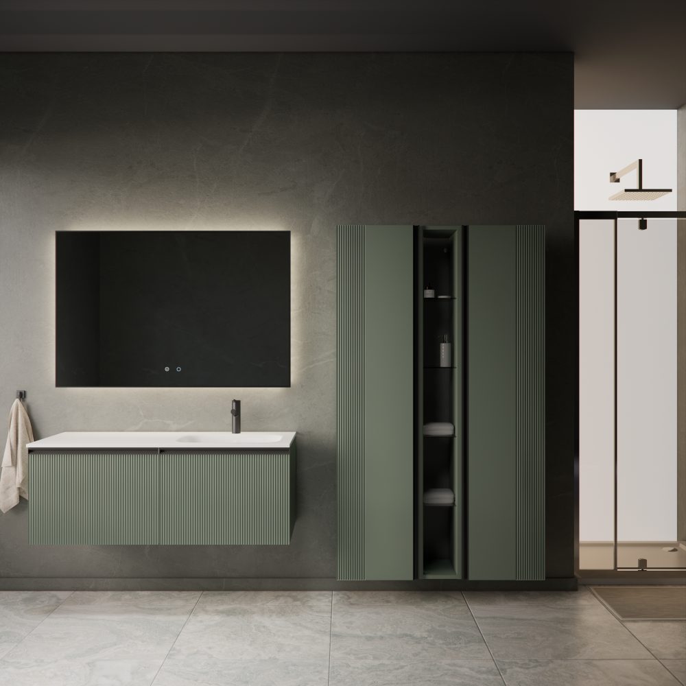 MIRAGE 120 DONJI KUPAONSKI ORMARIĆ DESNI ZELENA MAT CRNA RUČKICA - Slika 4