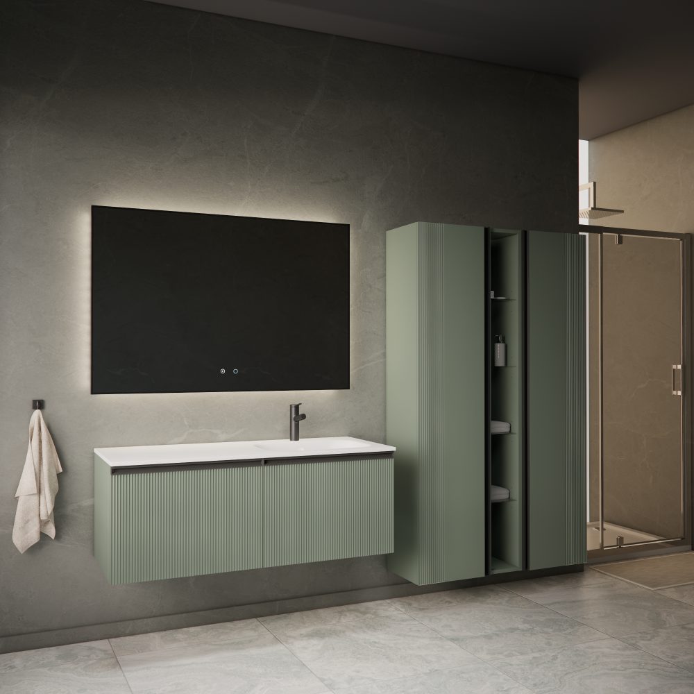 MIRAGE 120 DONJI KUPAONSKI ORMARIĆ DESNI ZELENA MAT CRNA RUČKICA - Slika 5