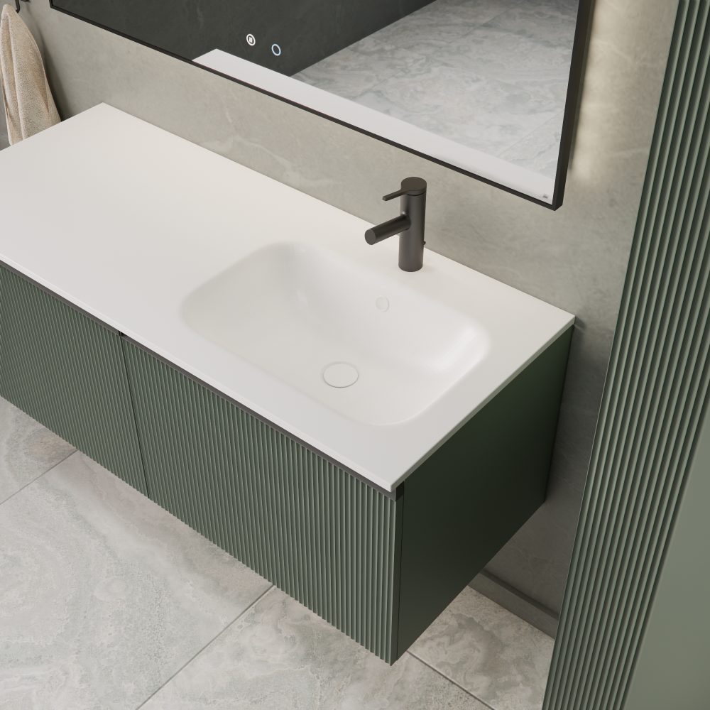 MIRAGE 120 DONJI KUPAONSKI ORMARIĆ DESNI ZELENA MAT CRNA RUČKICA - Slika 8