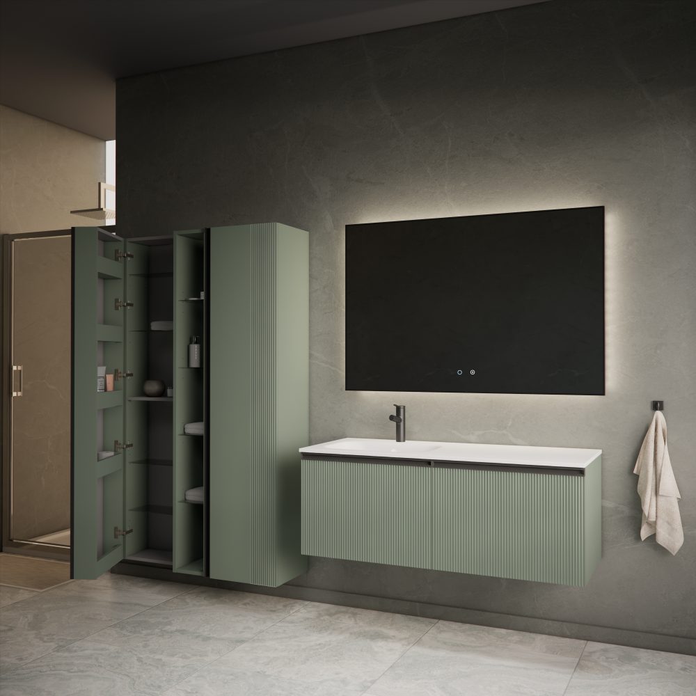 MIRAGE 120 DONJI KUPAONSKI ORMARIĆ LIJEVI ZELENA MAT CRNA RUČKICA - Slika 4