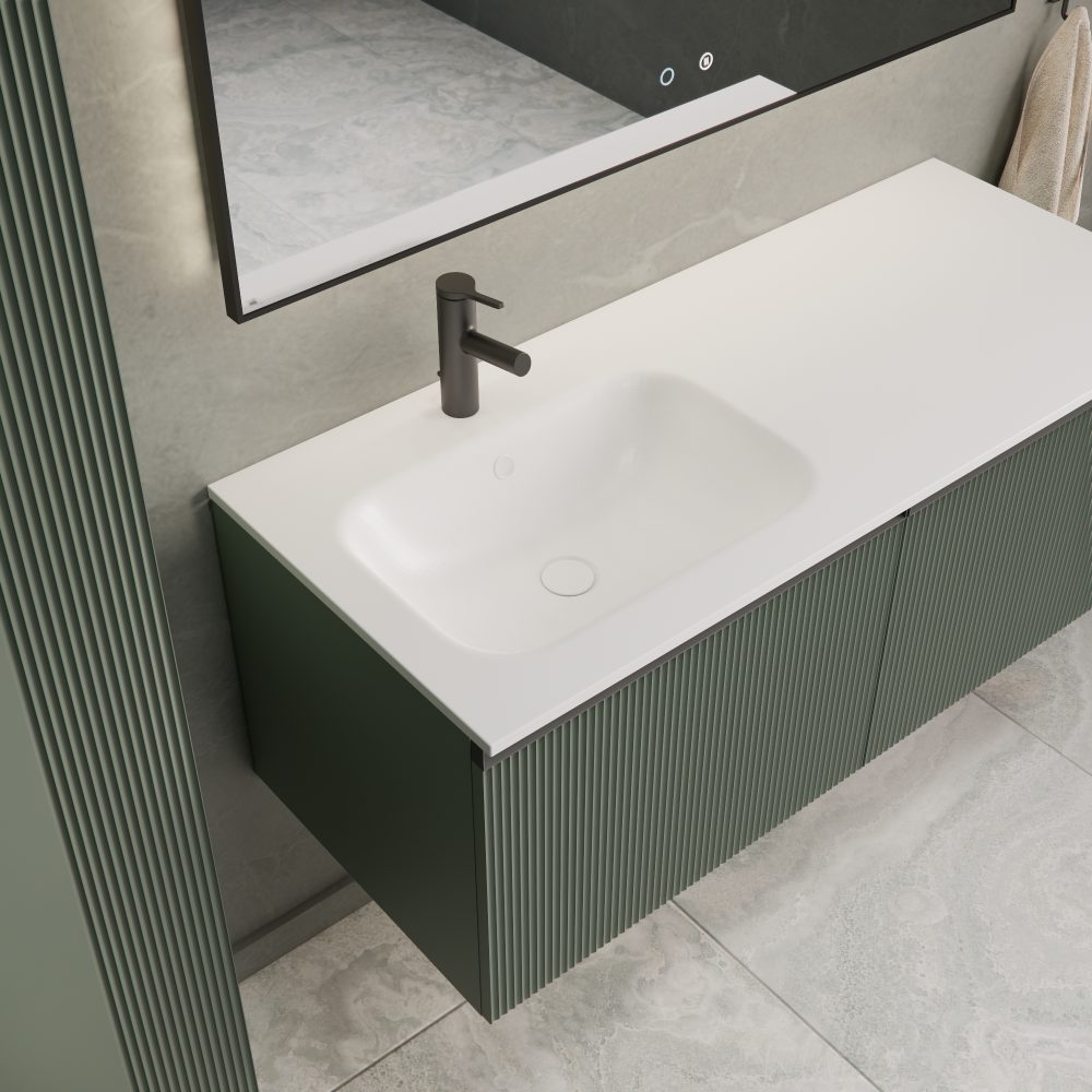 MIRAGE 120 DONJI KUPAONSKI ORMARIĆ LIJEVI ZELENA MAT CRNA RUČKICA - Slika 6