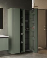 MIRAGE 170 BOČNI PREKLOPNI KUPAONSKI ORMARIĆ ZELENA MAT CRNA RUČKICA - Slika 3