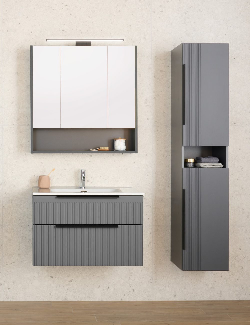 MIRIAD 170 VOV BOČNI KUPAONSKI ORMARIĆ GRAFIT SUPERMAT - Slika 2