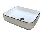 ANNA NADGRADNI KERAMIČKI UMIVAONIK S CRNIM RUBOM 500x390x130 mm