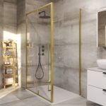 TK MALAGA 80120 BRUSHED GOLD PRAVOKUTNA TUŠ KABINA 80X120X195 cm