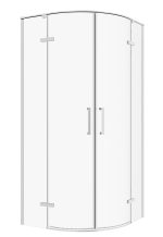 TK PARLA 80 CHROME POLUKRUŽNA TUŠ KABINA 80X80X195 cm