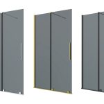 TUŠ STAKLO ZA VETRO SLIDE   BLACK 100 100X195 cm