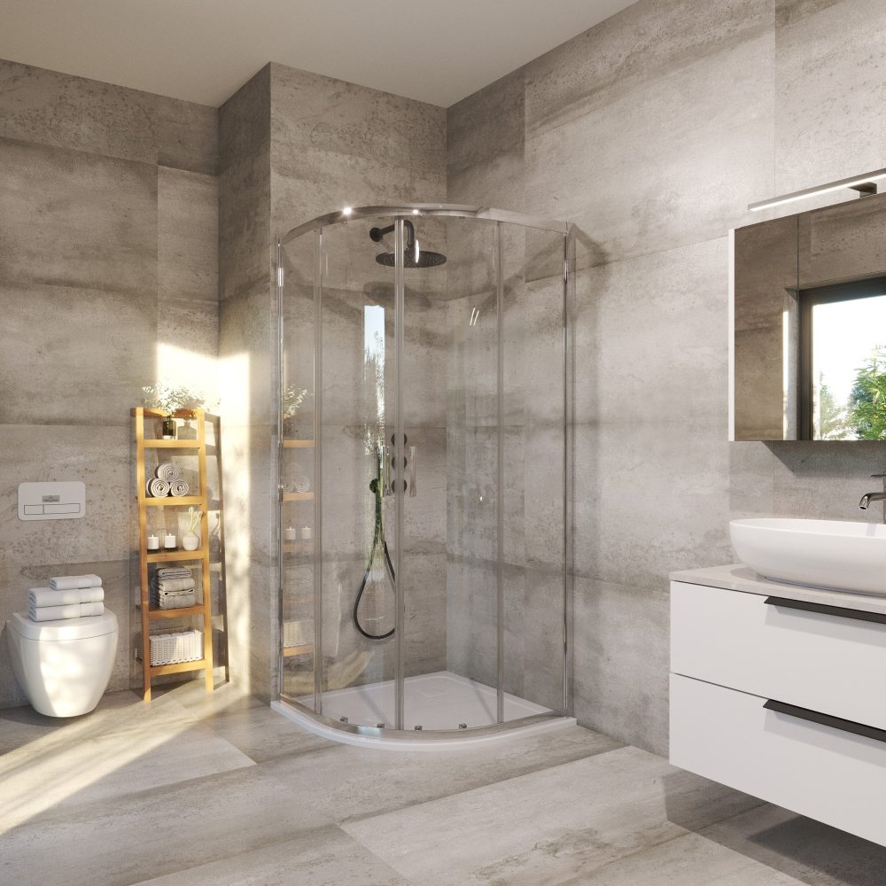 TK RAPIDO 90 CHROME POLUKRUŽNA TUŠ KABINA 90X90X195 cm - Slika 2