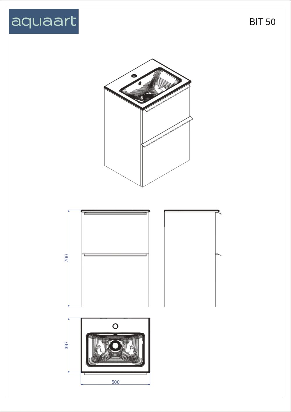 BIT 50 DONJI KUPAONSKI ORMARIĆ GRAFITNO SIVA - Slika 6