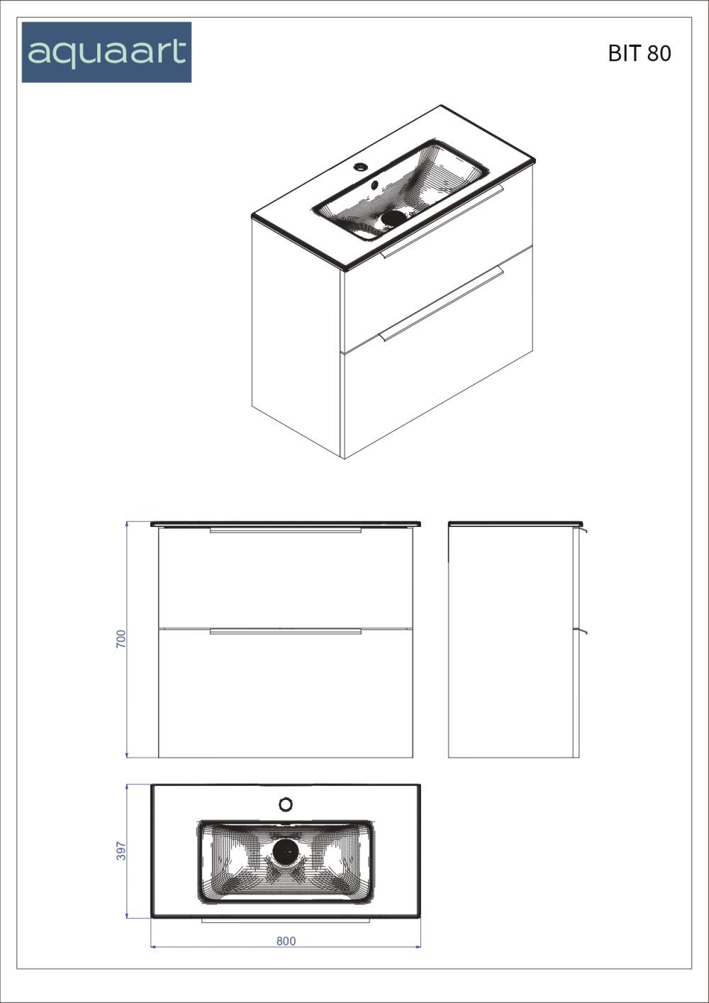 BIT 80 DONJI KUPAONSKI ORMARIĆ BIJELI SJAJ - Slika 6