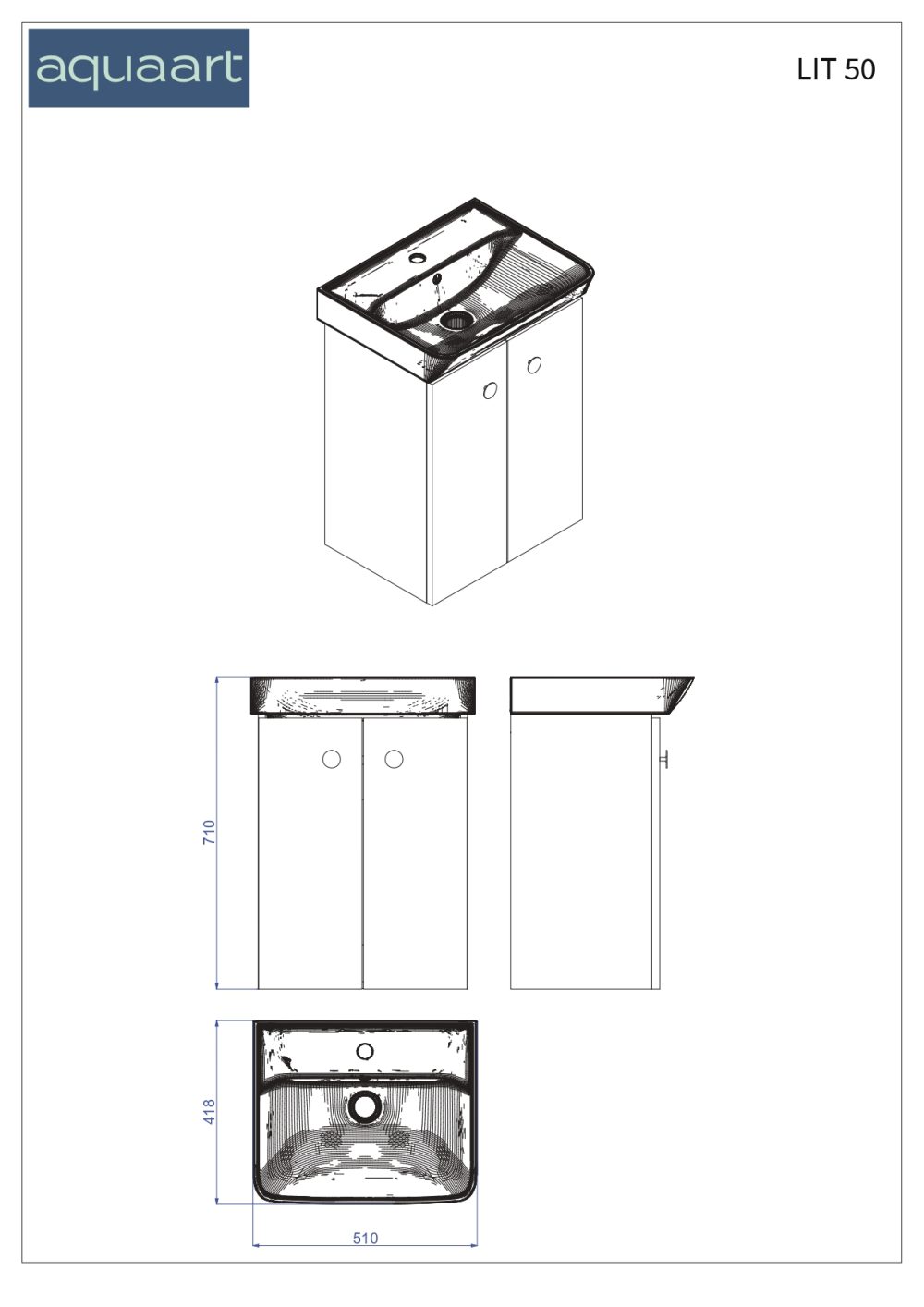 LIT 50 DONJI KUPAONSKI ORMARIĆ GRAFITNO SIVA - Slika 6