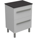 SARA 60 DONJI KUPAONSKI ORMARIĆ BIJELI SJAJ S PLOČOM SCIVARO ŠKRILJEVAC