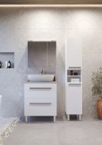 SARA 70 DONJI KUPAONSKI ORMARIĆ BIJELI SJAJ S PLOČOM CANDELA MRAMOR - Slika 2