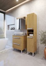 SARA 70 DONJI KUPAONSKI ORMARIĆ HRAST NATURAL S PLOČOM CANDELA MRAMOR - Slika 3