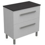 SARA 80 DONJI KUPAONSKI ORMARIĆ BIJELI SJAJ S PLOČOM SCIVARO ŠKRILJEVAC