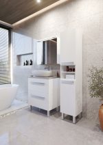 SARA 80 DONJI KUPAONSKI ORMARIĆ BIJELI SJAJ S PLOČOM CANDELA MRAMOR - Slika 3