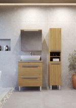 SARA 80 DONJI KUPAONSKI ORMARIĆ HRAST NATURAL S PLOČOM CANDELA MRAMOR - Slika 2