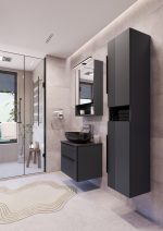 MIRIAD 60 DONJI KUPAONSKI ORMARIĆ GRAFIT SUPERMAT S PLOČOM SCIVARO ŠKRILJEVAC - Slika 4