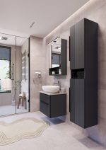 MIRIAD 60 DONJI KUPAONSKI ORMARIĆ GRAFIT SUPERMAT S PLOČOM CANDELA MRAMOR - Slika 3